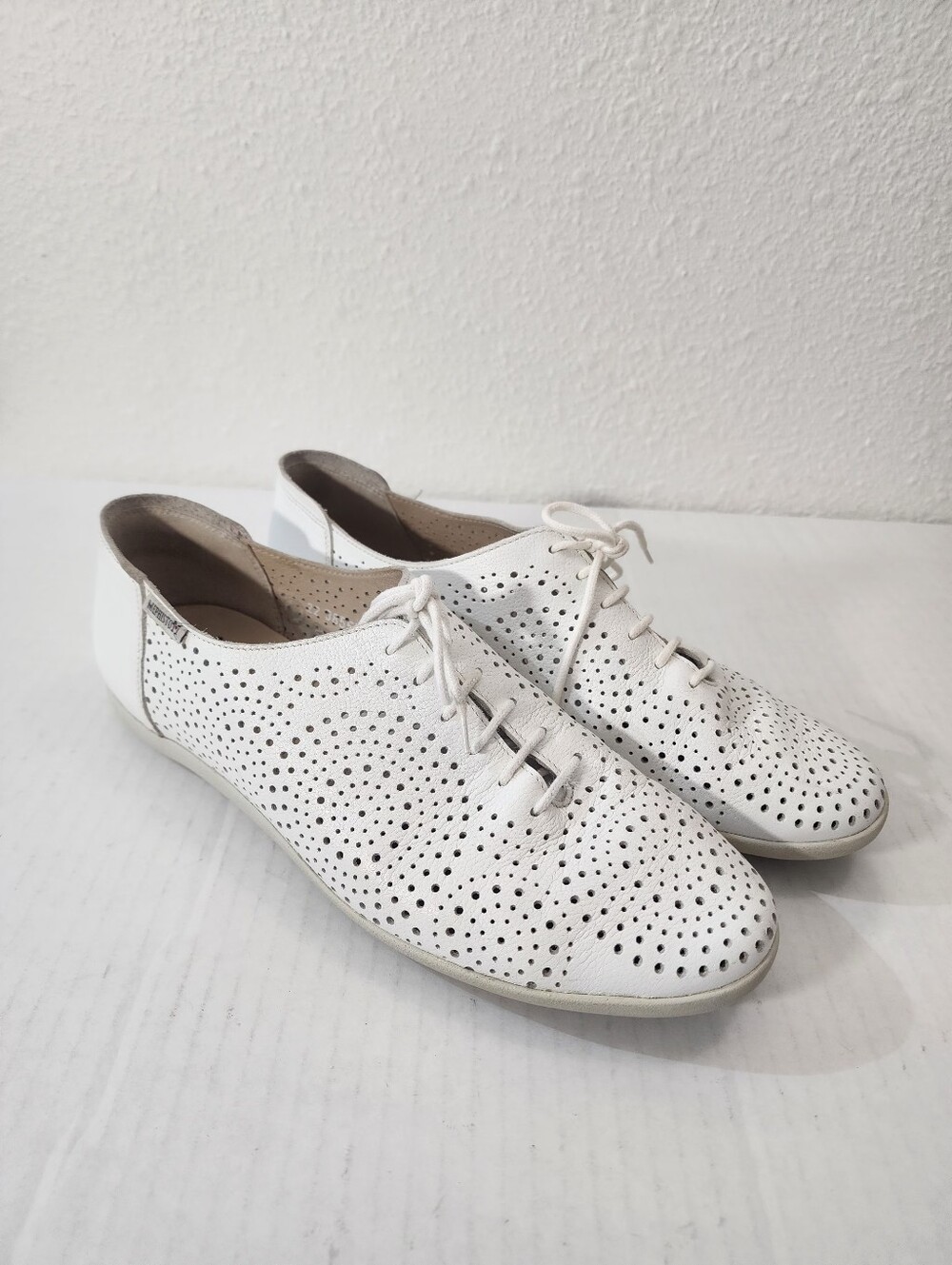 Mephisto Air-Jet Katie Women White Perforated Leather Lace Up Comfort Size 10